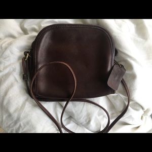 Vintage Brown Leather Coach Crossbody Bag